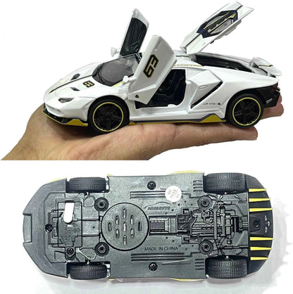 Lamborghini LP770-4 Sport Car Model Car 1:32 Exclusive Alloy Metal Pull Back Die-cast Metal Pullback Toy car with Openable Doors & Light