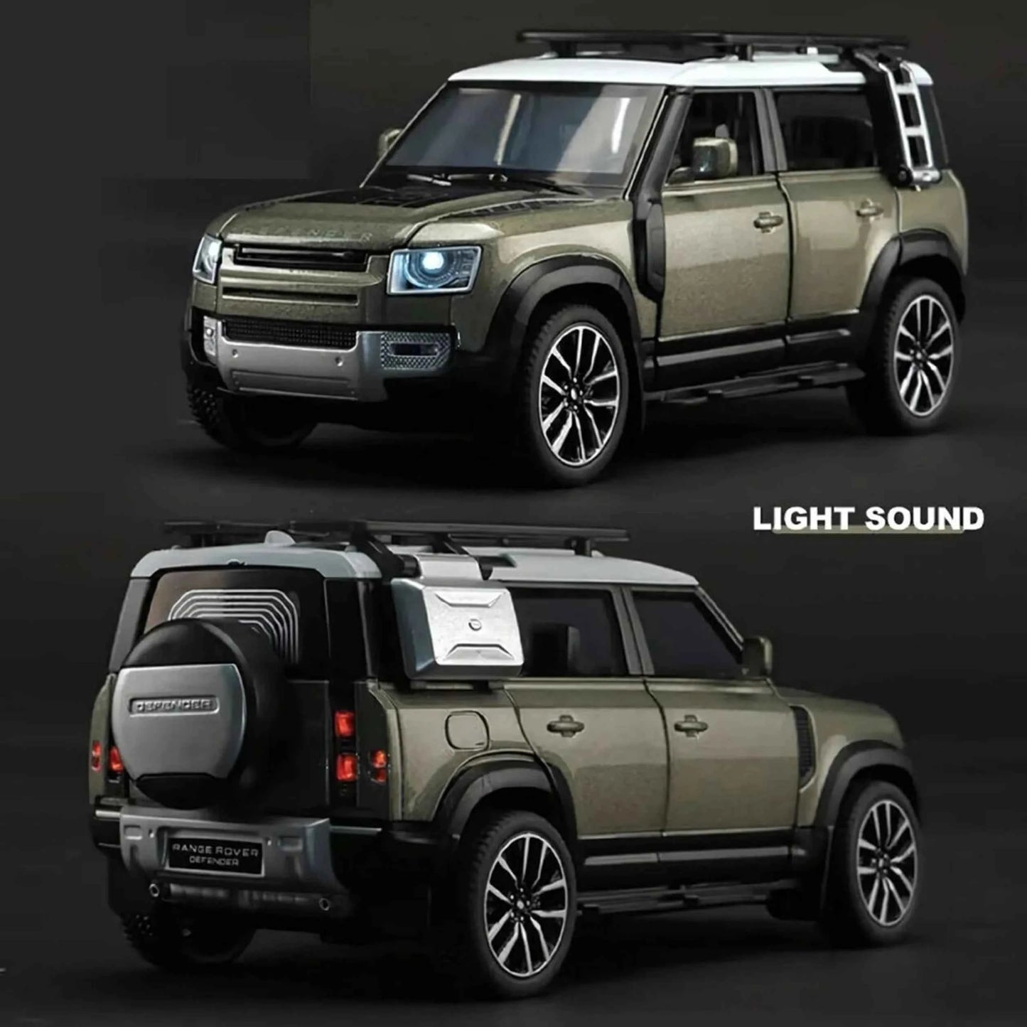 Exclusive Alloy Metal Pull Back Diecast Car 1:32 Range Rover Defender Metal Toy car (Green, Pack of: 1)