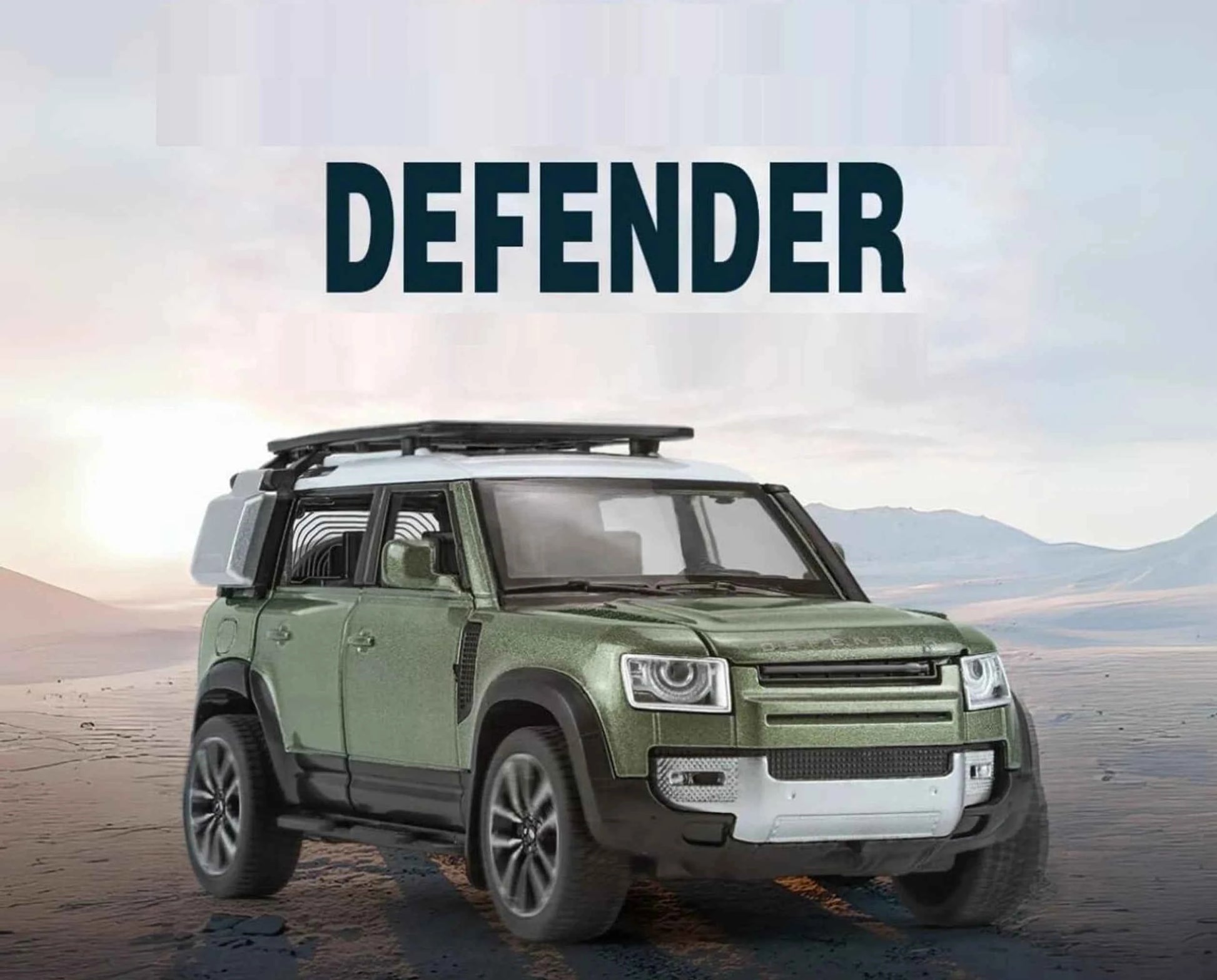 Exclusive Alloy Metal Pull Back Diecast Car 1:32 Range Rover Defender Metal Toy car (Green, Pack of: 1)