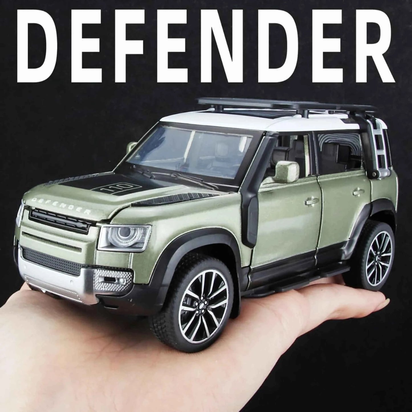 Exclusive Alloy Metal Pull Back Diecast Car 1:32 Range Rover Defender Metal Toy car (Green, Pack of: 1)