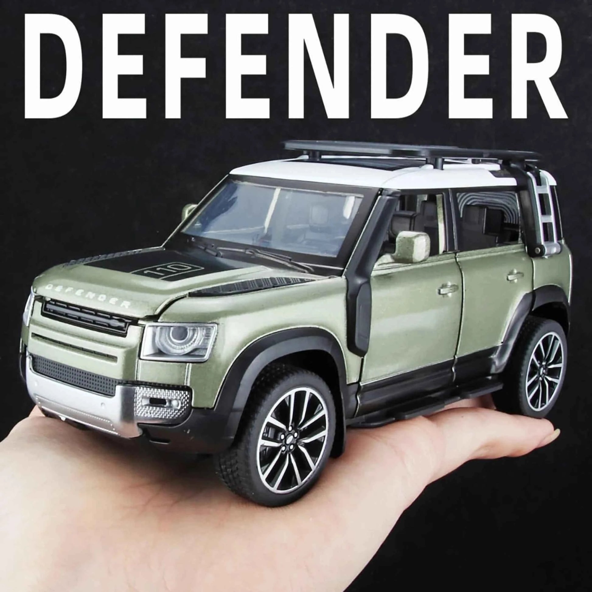 Exclusive Alloy Metal Pull Back Diecast Car 1:32 Range Rover Defender Metal Toy car (Green, Pack of: 1)