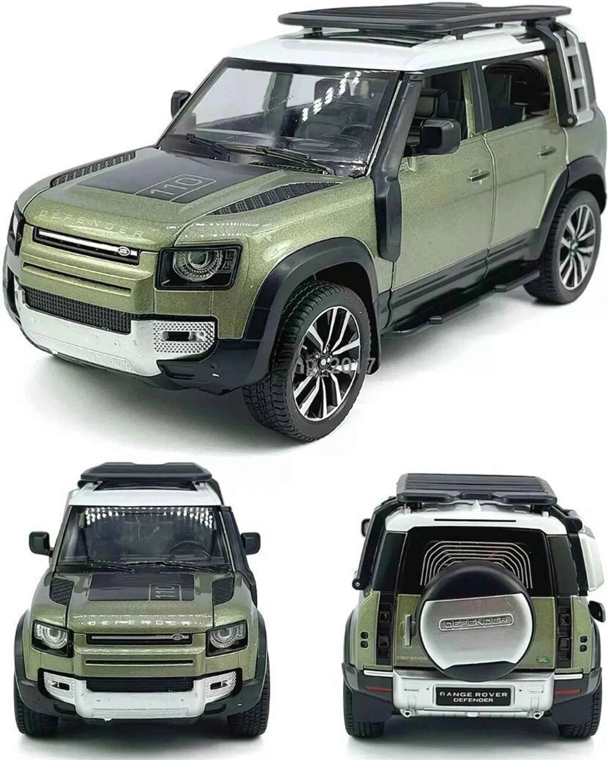 Exclusive Alloy Metal Pull Back Diecast Car 1:32 Range Rover Defender Metal Toy car (Green, Pack of: 1)