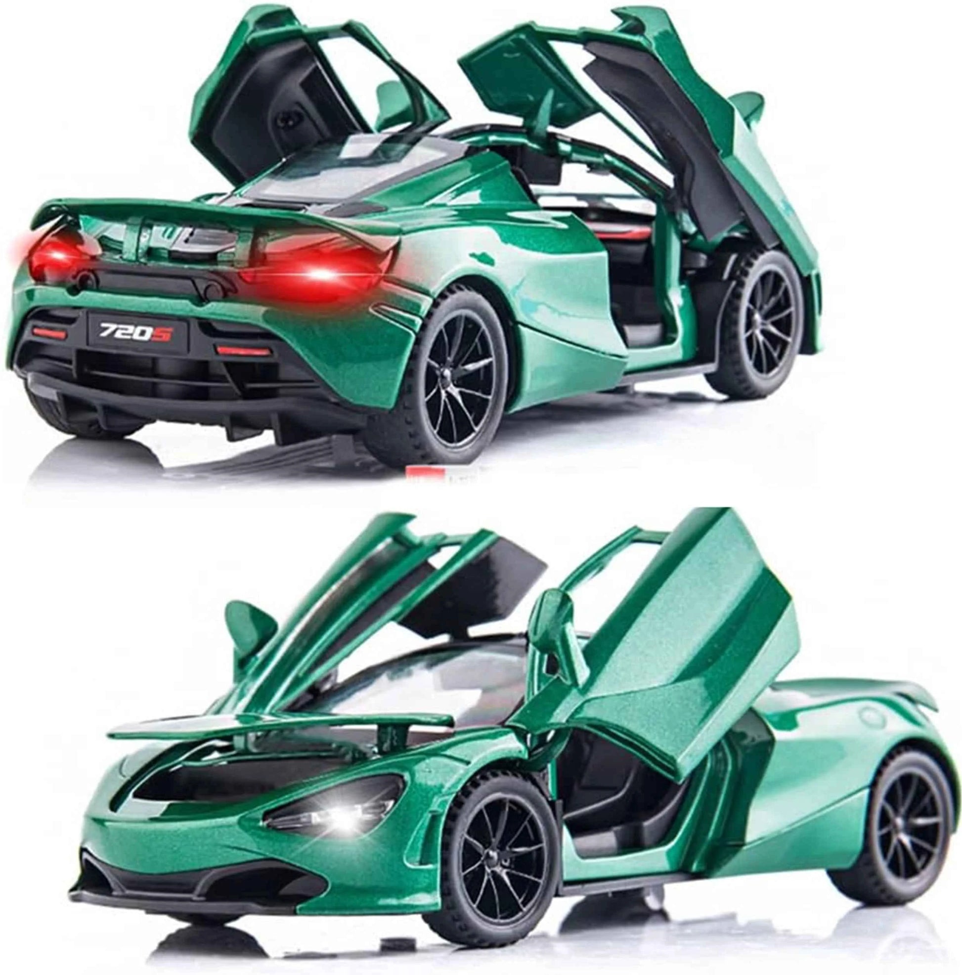 Exclusive Alloy Metal Pull Back Diecast Car 1:32 McLaren 720 Metal Toy car (Green, Pack of: 1)
