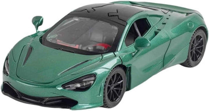 Exclusive Alloy Metal Pull Back Diecast Car 1:32 McLaren 720 Metal Toy car (Green, Pack of: 1)