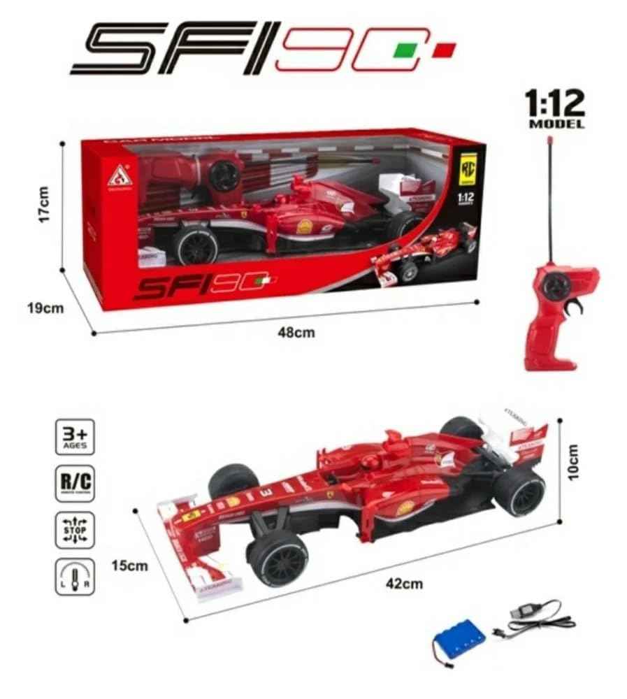 Rechargeable Remote Control Ferrari F1 Car with 2.4GHz Frequency Rechargeable via USB Cable (Included) for eco-Friendly Play for Kids Aged 6 Years and Above