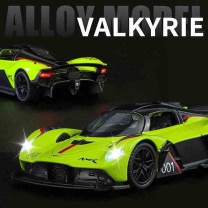 1:32 Scale Green Aston Martin Valkrie Die-Cast Metal Car with Sport car Openable Doors
