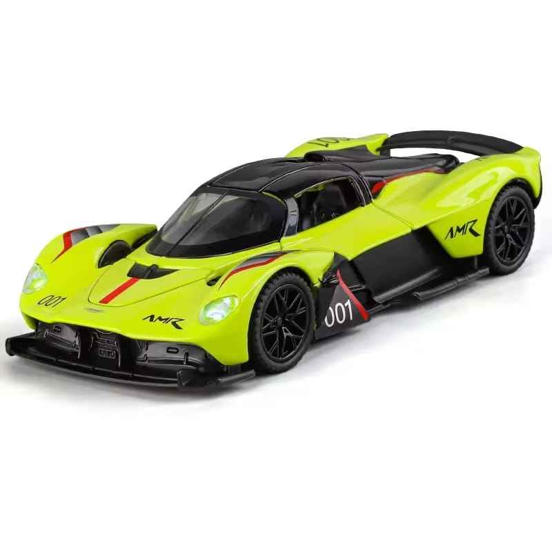 1:32 Scale Green Aston Martin Valkrie Die-Cast Metal Car with Sport car Openable Doors