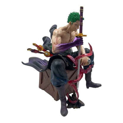 Roronoa Zoro 15cm Action Figure – Anime Collectible Statue with Interchangeable Head & Three Swords, Highly Detailed, Fully Poseable, Ideal for One Piece Collectors