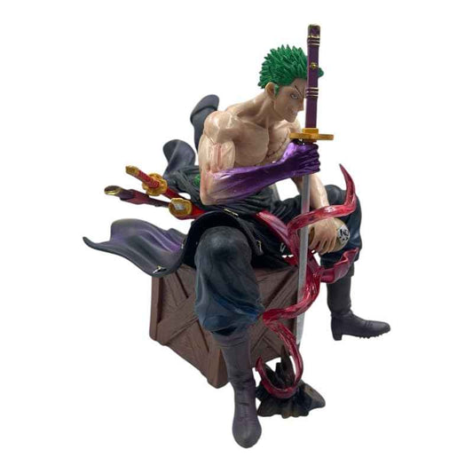 Roronoa Zoro 15cm Action Figure – Anime Collectible Statue with Interchangeable Head & Three Swords, Highly Detailed, Fully Poseable, Ideal for One Piece Collectors