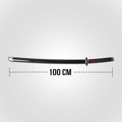 Demon Slayer Tanjiro Kamado Neon LED Katana – 100cm Life-Size Light-Up Anime Sword for Cosplay, Display & Training | Elegant Gift for Fans, Kids, Teens & Collectors - Noob Toys