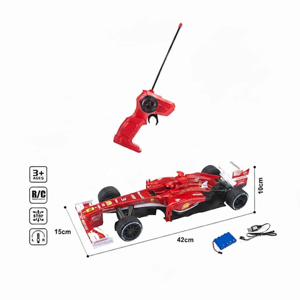 Rechargeable Remote Control Ferrari F1 Car with 2.4GHz Frequency Rechargeable via USB Cable (Included) for eco-Friendly Play for Kids Aged 6 Years and Above