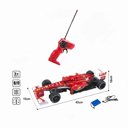 Rechargeable Remote Control Ferrari F1 Car with 2.4GHz Frequency Rechargeable via USB Cable (Included) for eco-Friendly Play for Kids Aged 6 Years and Above