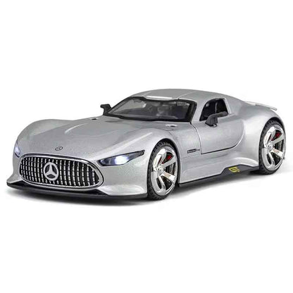 Silver Mercedes Benz AMG Vision GT Supercar Alloy 1:32 Scale Model Die-cast Metal Car Scale Model Pull-Back Toy car with Light & Sound