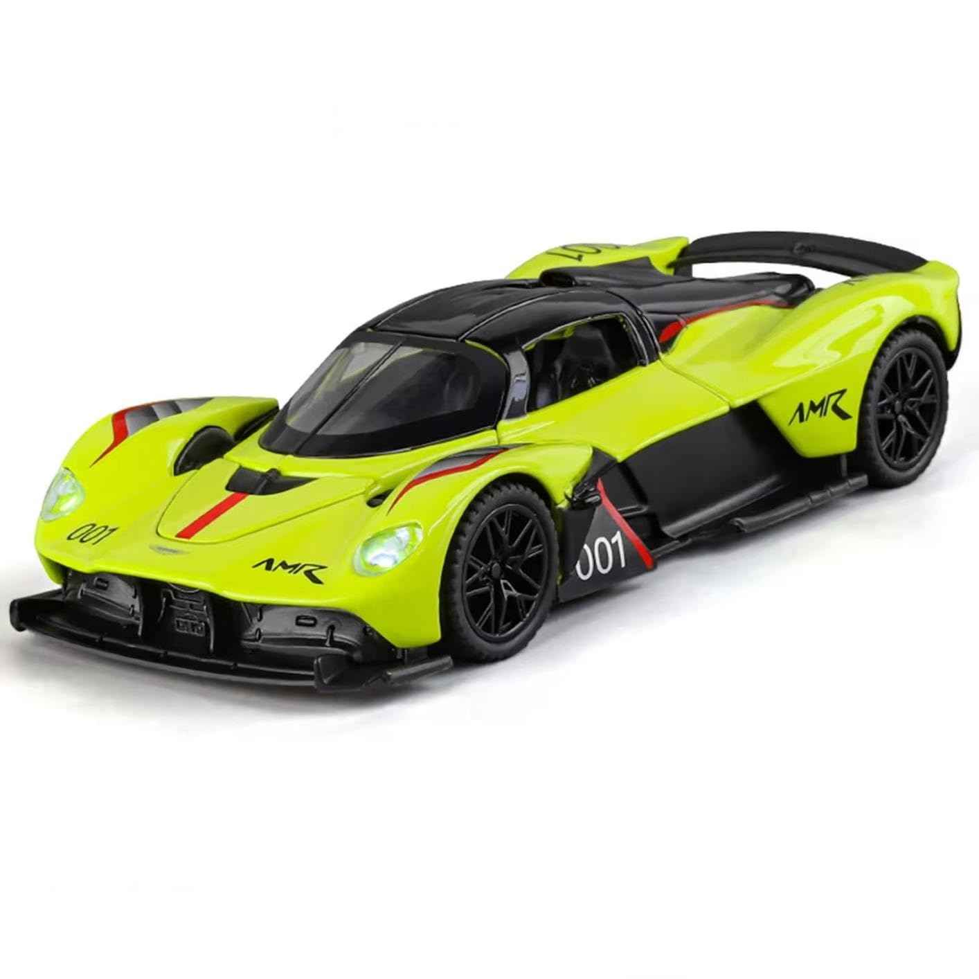 1:32 Scale Green Aston Martin Valkrie Die-Cast Metal Car with Sport car Openable Doors