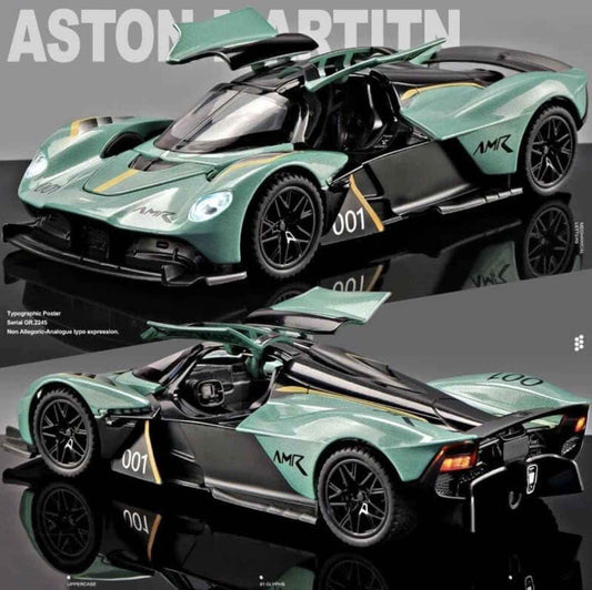 1:32 Aston Martin Valkyrie Diecast Car Model- Metallic Green