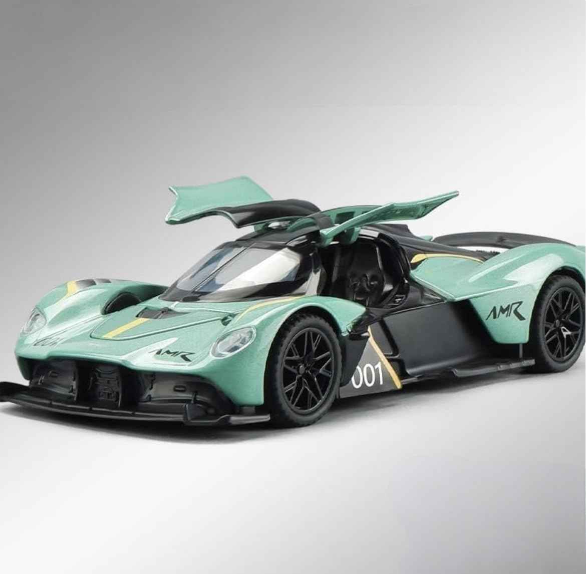 1:32 Aston Martin Valkyrie Diecast Car Model- Metallic Green