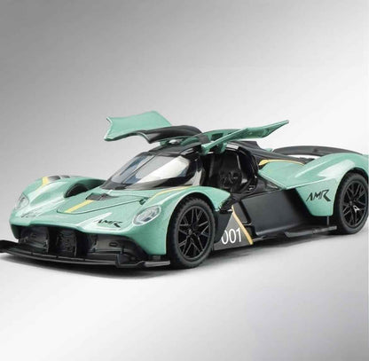 1:32 Aston Martin Valkyrie Diecast Car Model- Metallic Green