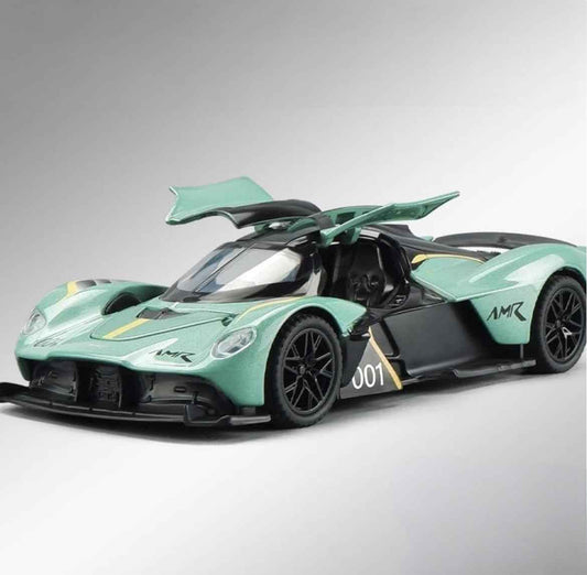 1:32 Aston Martin Valkyrie Diecast Car Model- Metallic Green