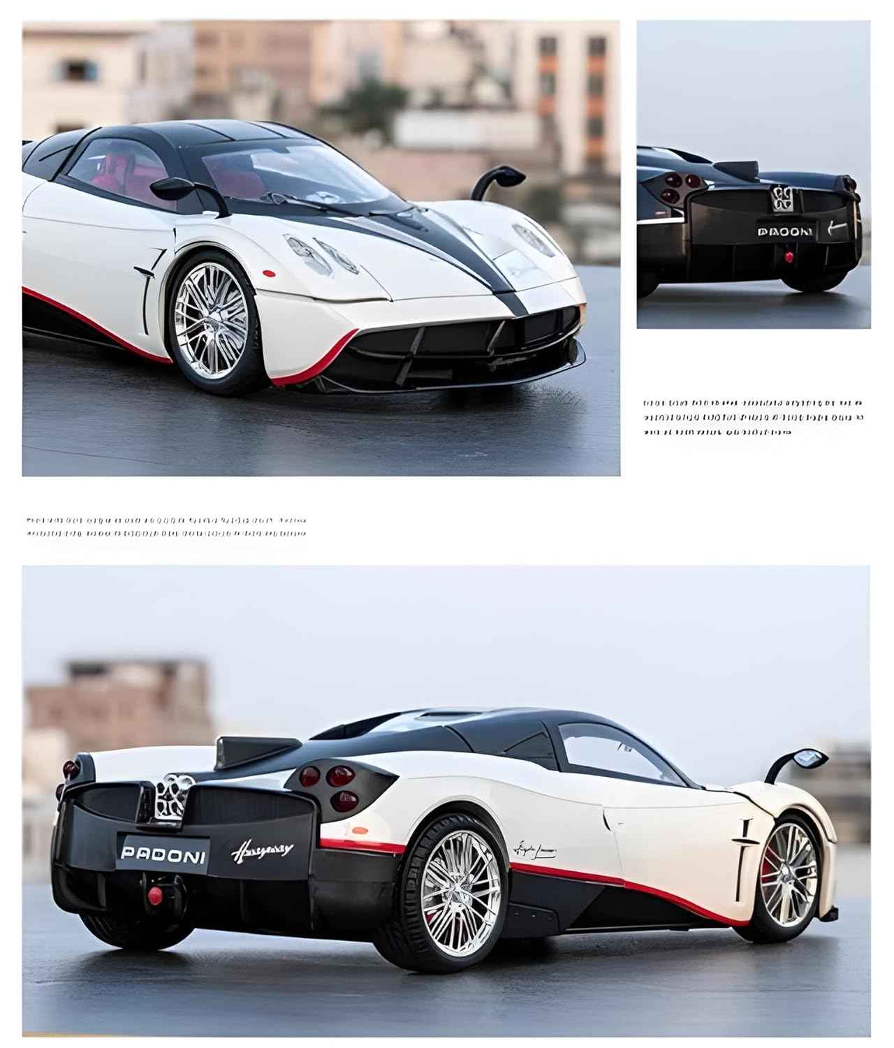 1:32 Scale White Die-Cast Pagani Sports Car - Premium Alloy Metal Pullback