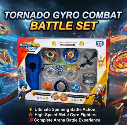 Battling Top Burst Gyro Toy Blade Battle Set with 2 Spinning Tops, 1 Launchers 1 Rapicords, Portable Storage Box