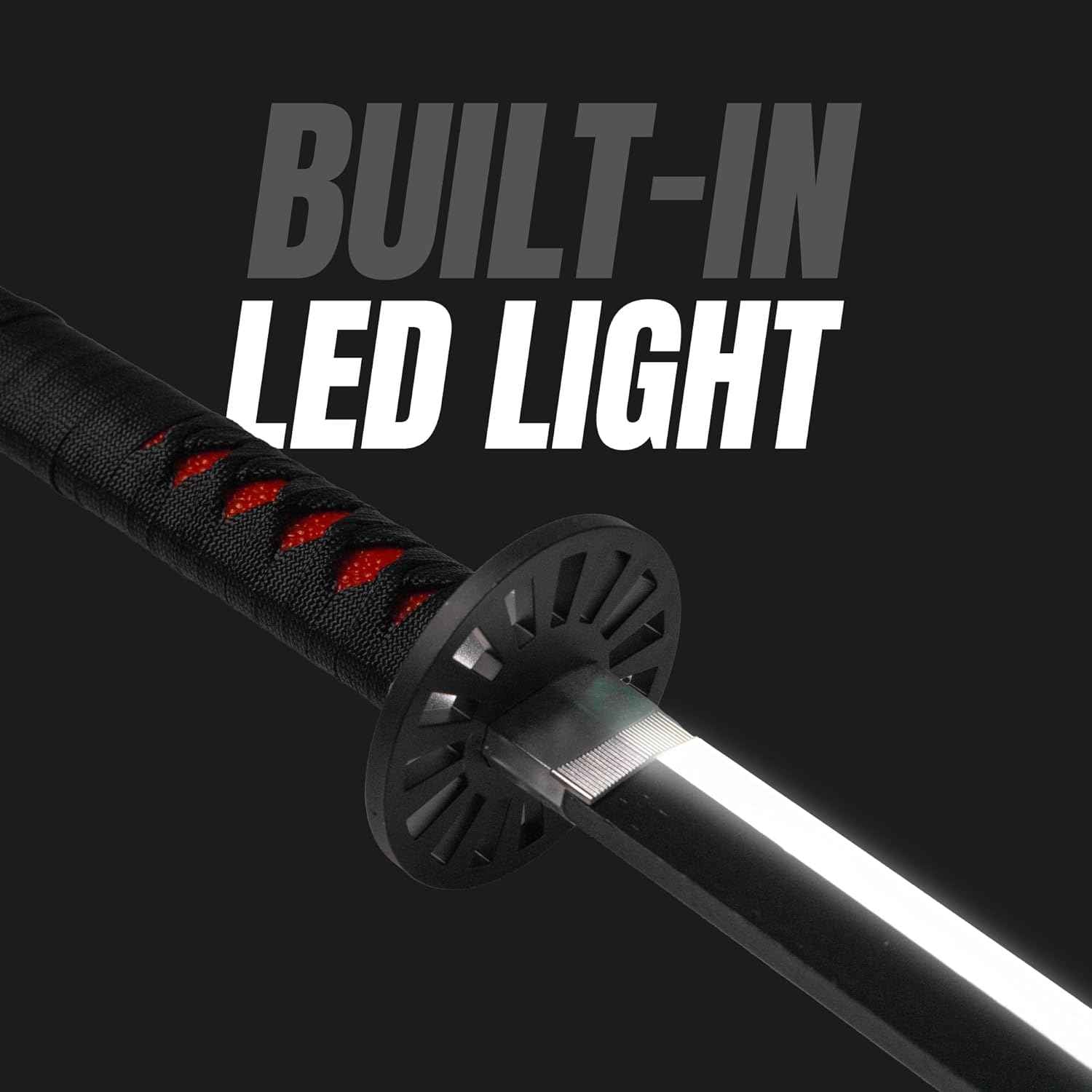 Demon Slayer Tanjiro Kamado Neon LED Katana – 100cm Life-Size Light-Up Anime Sword for Cosplay, Display & Training | Elegant Gift for Fans, Kids, Teens & Collectors