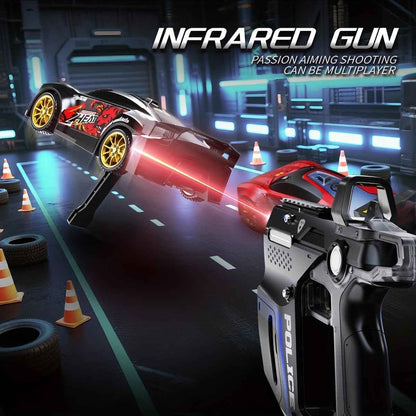 2 Player Infrared Battle RC Car Toy with Dual Remotes, Shoot & Knock Down Racing Game, Time Bound Dodge & Target Action