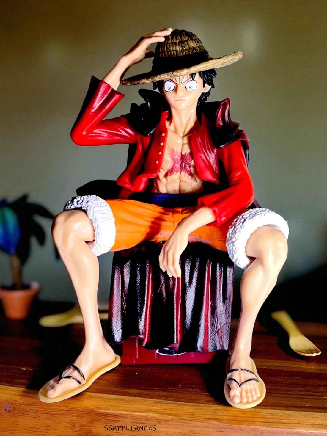 One Piece - Luffy Sitting on Box Action Figure with Double Head – 17.5 cm
