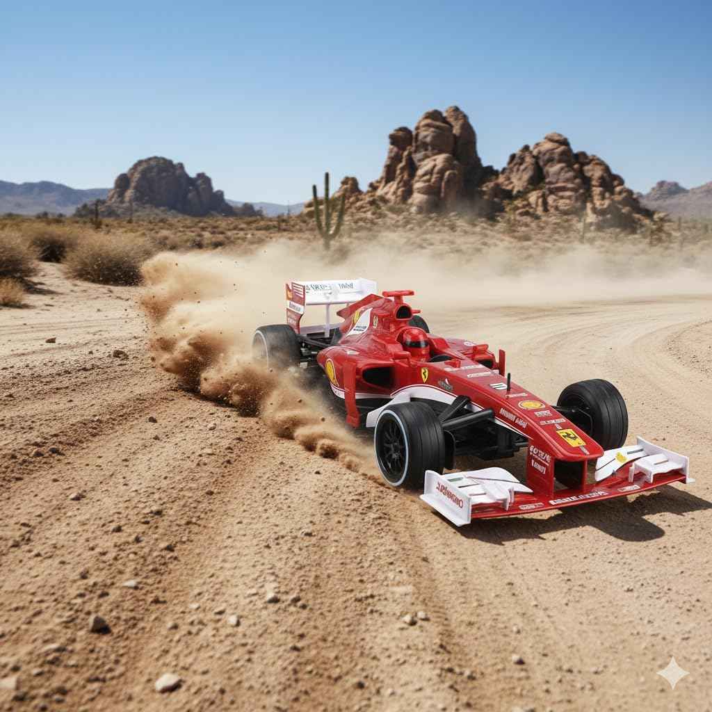 Rechargeable Remote Control Ferrari F1 Car with 2.4GHz Frequency Rechargeable via USB Cable (Included) for eco-Friendly Play for Kids Aged 6 Years and Above