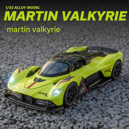 1:32 Scale Green Aston Martin Valkrie Die-Cast Metal Car with Sport car Openable Doors
