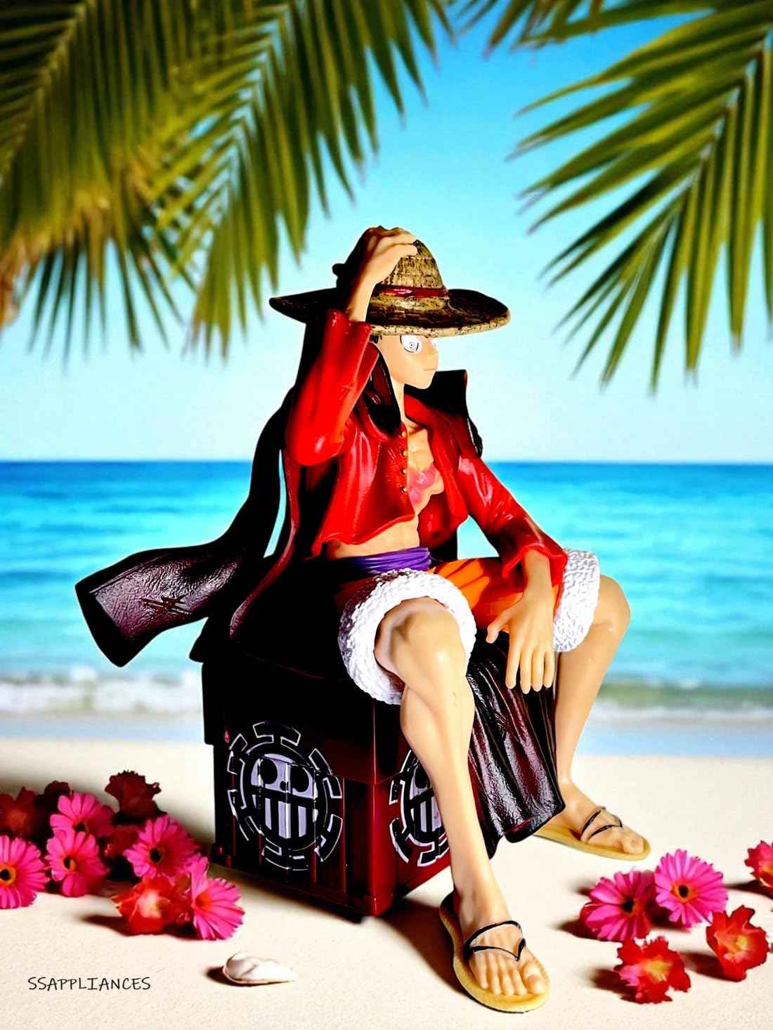 One Piece - Luffy Sitting on Box Action Figure with Double Head – 17.5 cm