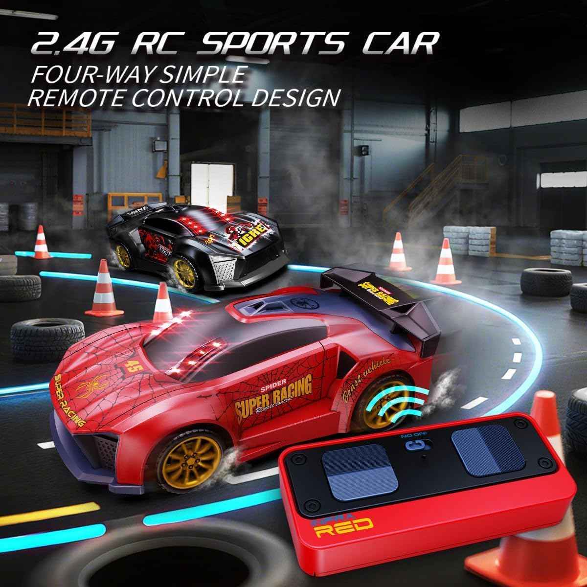 2 Player Infrared Battle RC Car Toy with Dual Remotes, Shoot & Knock Down Racing Game, Time Bound Dodge & Target Action