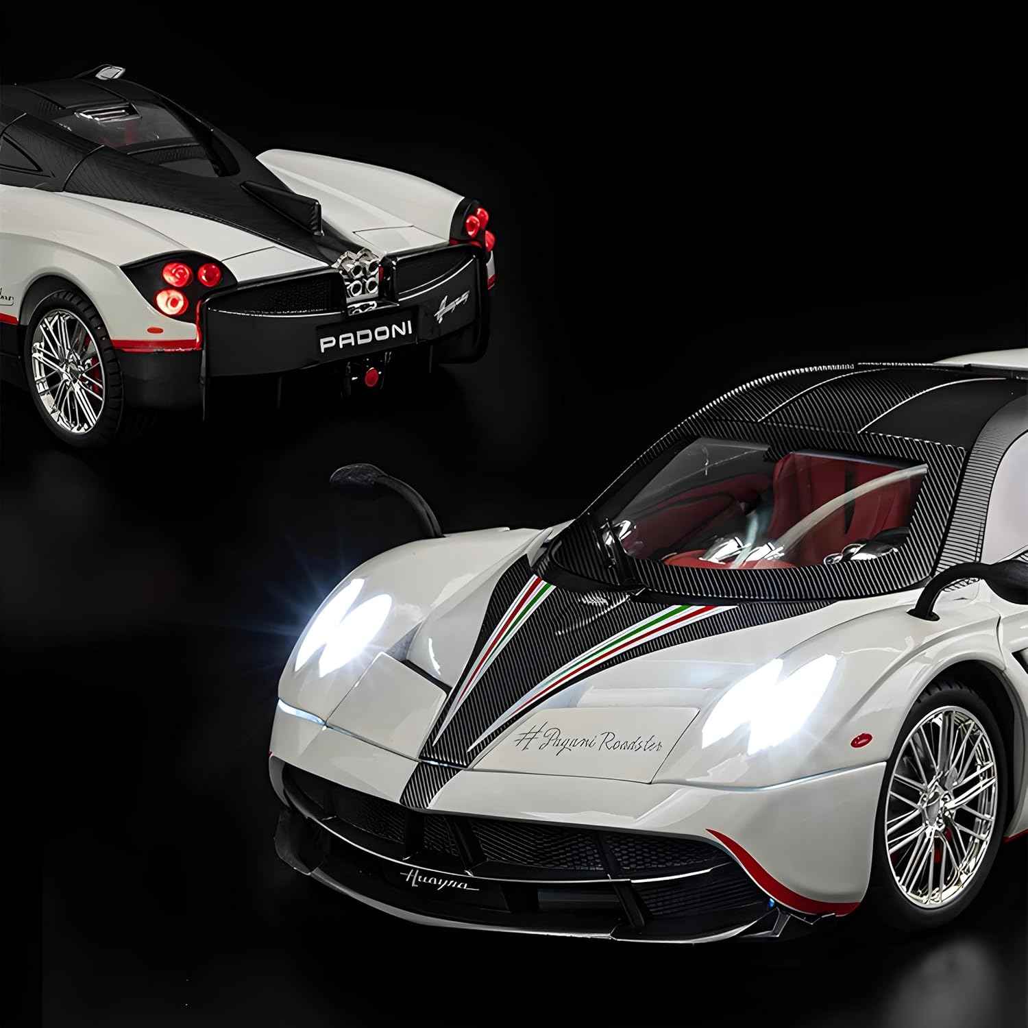 1:32 Scale White Die-Cast Pagani Sports Car - Premium Alloy Metal Pullback