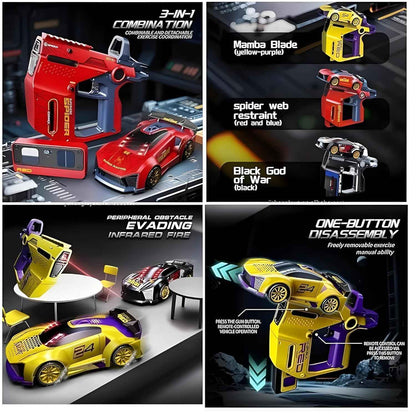 2 Player Infrared Battle RC Car Toy with Dual Remotes, Shoot & Knock Down Racing Game, Time Bound Dodge & Target Action