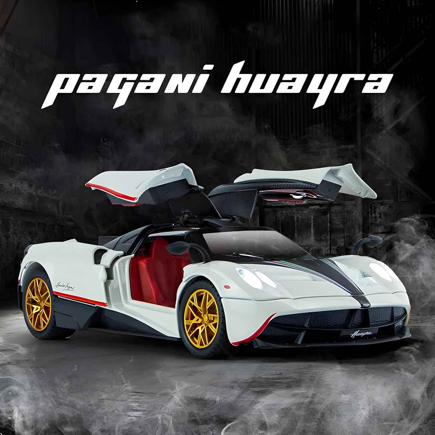1:32 Scale White Die-Cast Pagani Sports Car - Premium Alloy Metal Pullback
