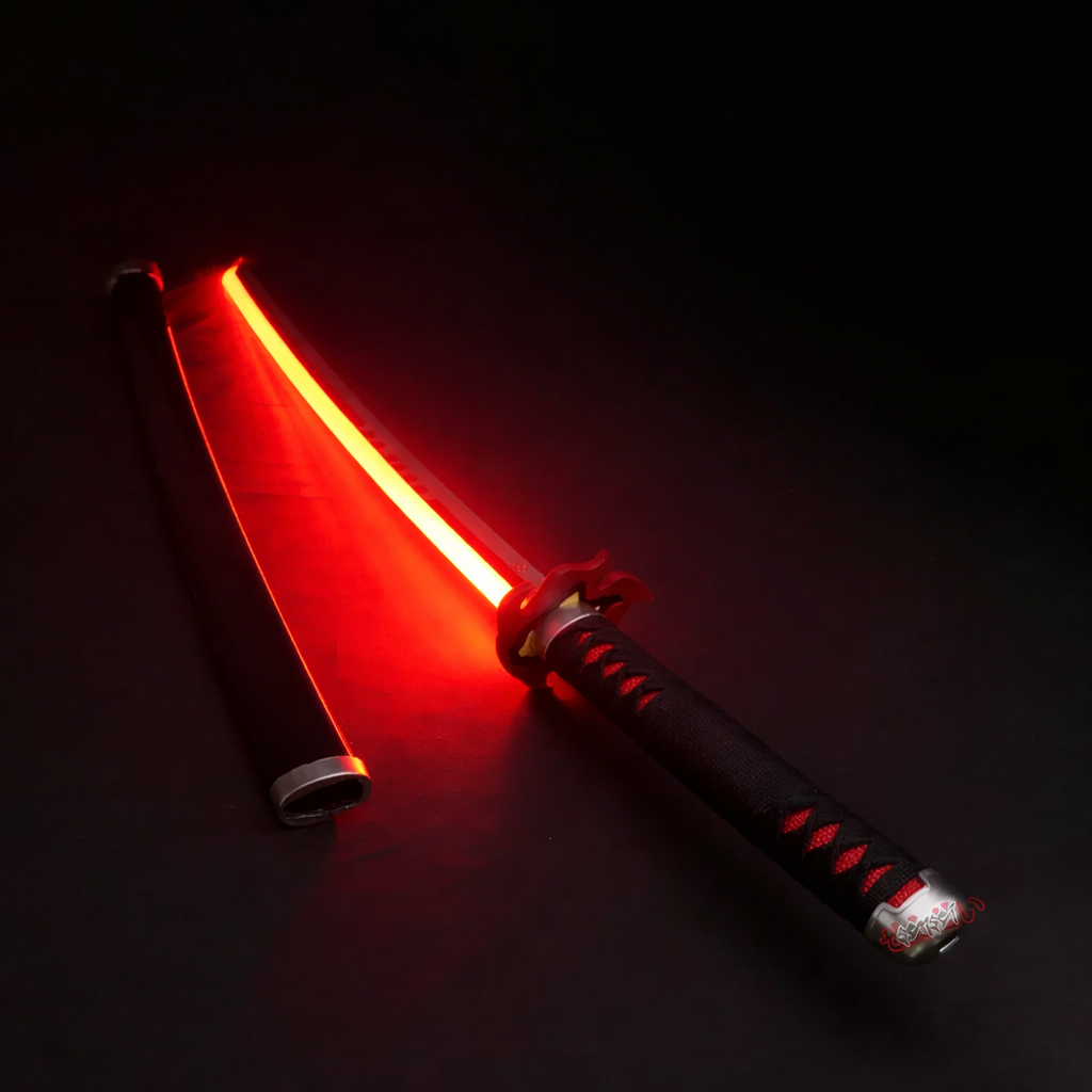 Demon Slayer Anime Tanjiro LED Wooden Katana Anime Sword for Cosplay, Display & Training | Elegant Gift for Fans, Kids, Teens & Collectors - Noob Toys