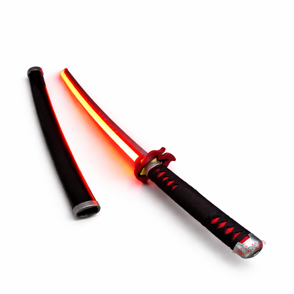 Demon Slayer Anime Tanjiro LED Wooden Katana Anime Sword for Cosplay, Display & Training | Elegant Gift for Fans, Kids, Teens & Collectors - Noob Toys