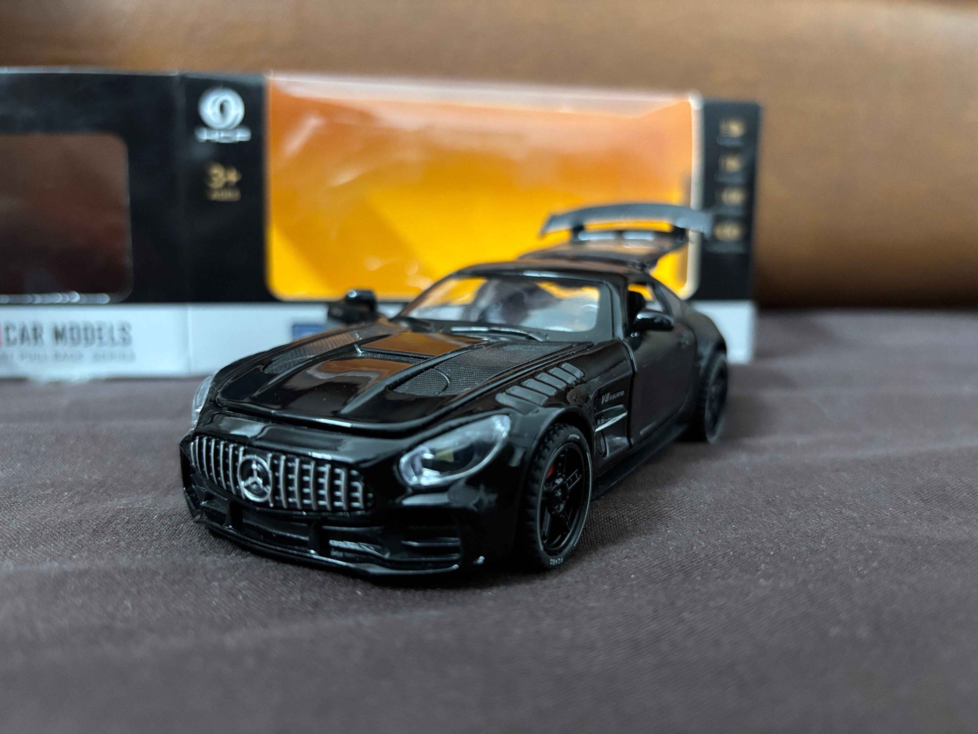 Mercedes-Benz AMG GT Diecast Car – Luxury Sports Model for Collectors & Kids Black Scale 1:32