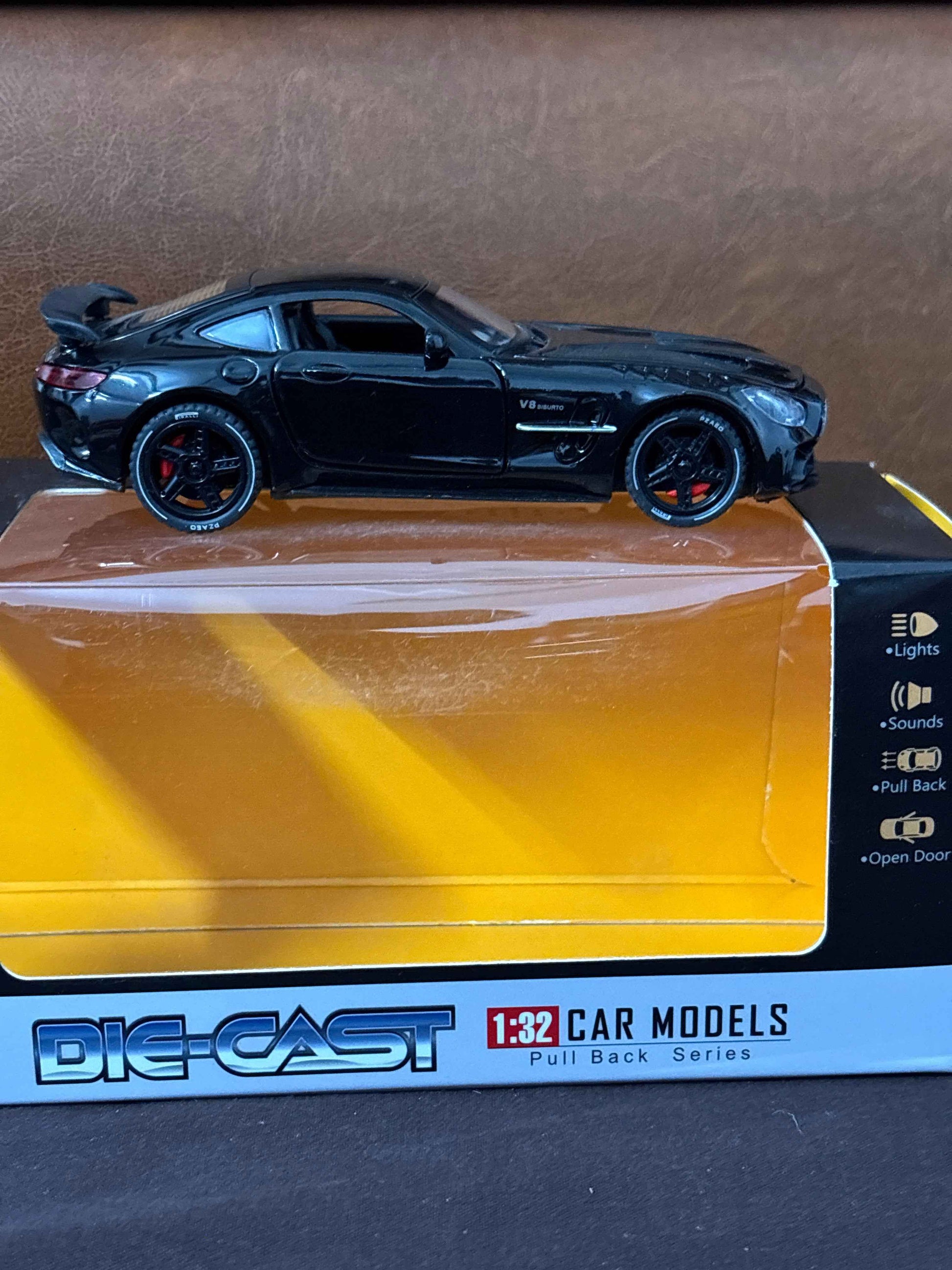 Mercedes-Benz AMG GT Diecast Car – Luxury Sports Model for Collectors & Kids Black Scale 1:32