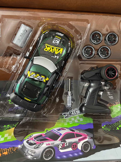RC Drift Car 1:16 Scale 2.4GHz 4WD High Speed Remote Control Car with LED Lights, Extra Tires & Rechargeable Battery – Racing Sport Vehicle Toy for Kids, Boys, Girls & Adults