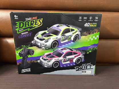 RC Drift Car 1:16 Scale 2.4GHz 4WD High Speed Remote Control Car with LED Lights, Extra Tires & Rechargeable Battery – Racing Sport Vehicle Toy for Kids, Boys, Girls & Adults