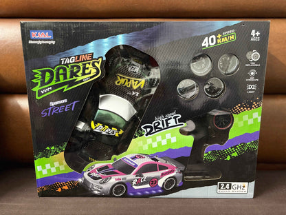 RC Drift Car 1:16 Scale 2.4GHz 4WD High Speed Remote Control Car with LED Lights, Extra Tires & Rechargeable Battery – Racing Sport Vehicle Toy for Kids, Boys, Girls & Adults