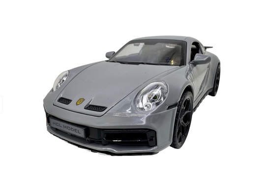 Porsche Turbo grey model 1:22 scale with lights, sounds and steam effect