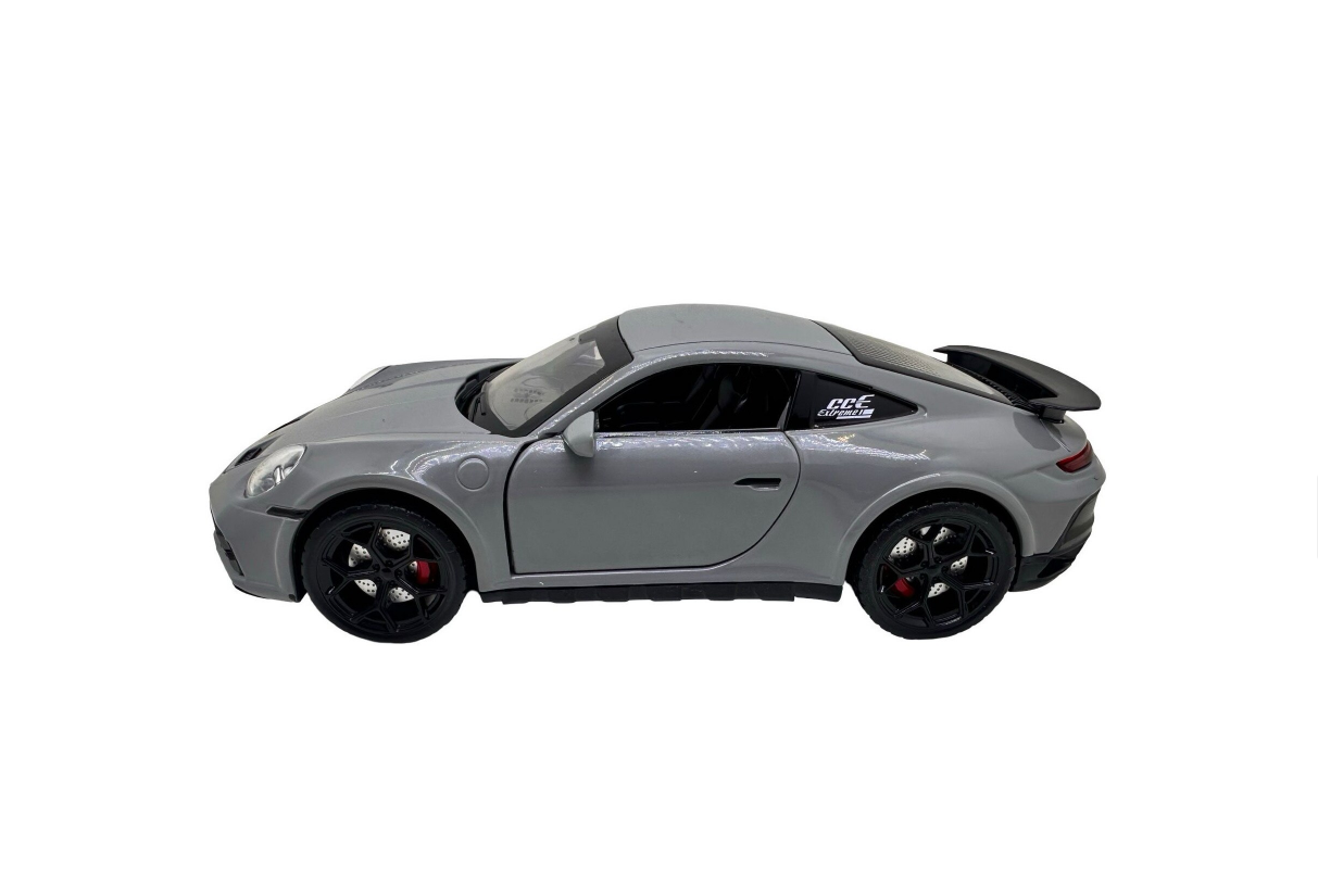 Porsche Turbo grey model 1:22 scale with lights, sounds and steam effect