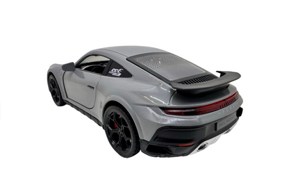 Porsche Turbo grey model 1:22 scale with lights, sounds and steam effect