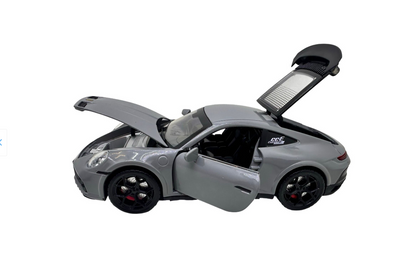 Porsche Turbo grey model 1:22 scale with lights, sounds and steam effect