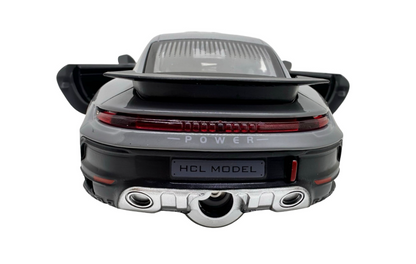Porsche Turbo grey model 1:22 scale with lights, sounds and steam effect
