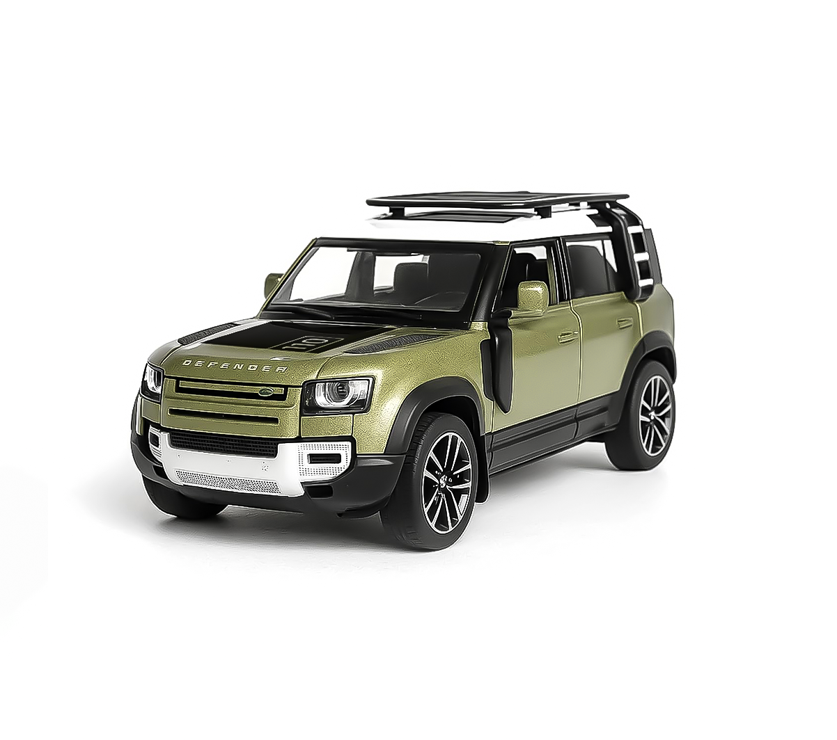 Exclusive Alloy Metal Pull Back Diecast Car 1:32 Range Rover Defender Metal Toy car (Green, Pack of: 1) - Noob Toys