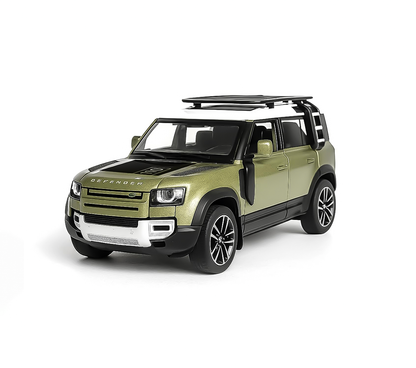 Exclusive Alloy Metal Pull Back Diecast Car 1:32 Range Rover Defender Metal Toy car (Green, Pack of: 1) - Noob Toys