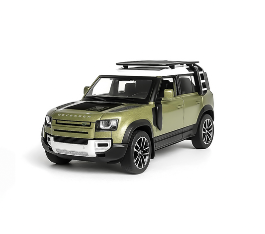 Exclusive Alloy Metal Pull Back Diecast Car 1:32 Range Rover Defender Metal Toy car (Green, Pack of: 1) - Noob Toys