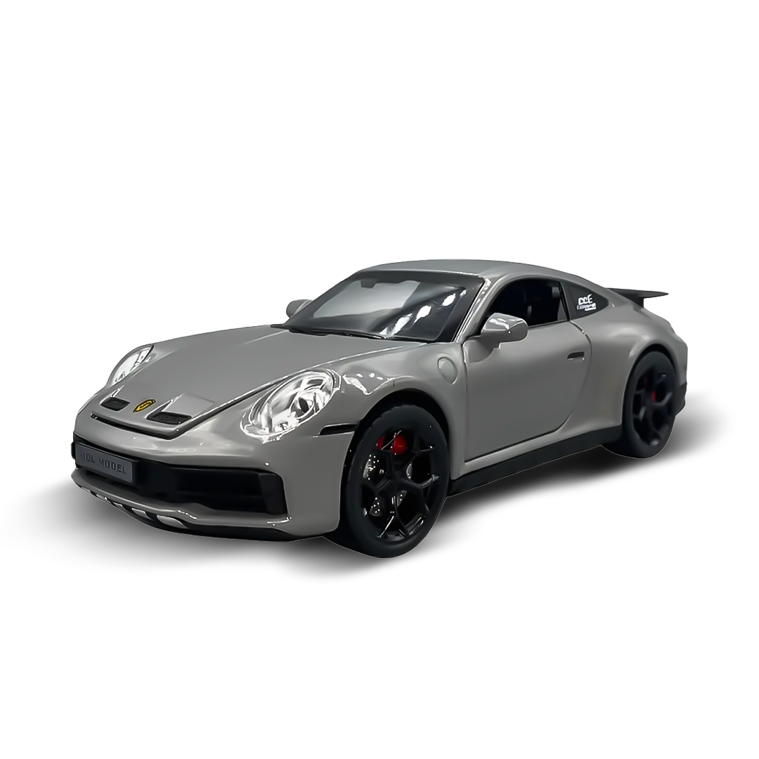 Porsche Turbo grey model 1:22 scale with lights, sounds and steam effect - Noob Toys